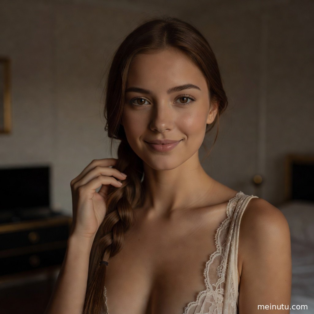 私房写真特写突出侧脸线条与逆光层次，适合作为高清美女壁纸。
