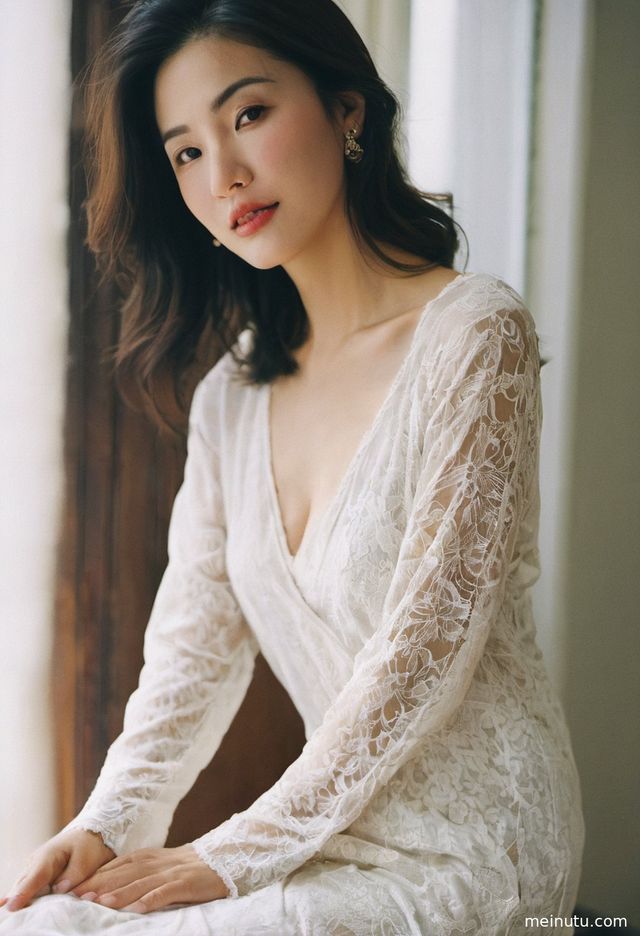 Warm Side-Light Street Boudoir Photography of an Asian Adult Woman