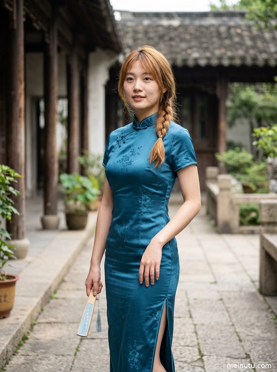 自然光人像壁纸风格的改良旗袍上衣图集，画面干净细腻富有复古感