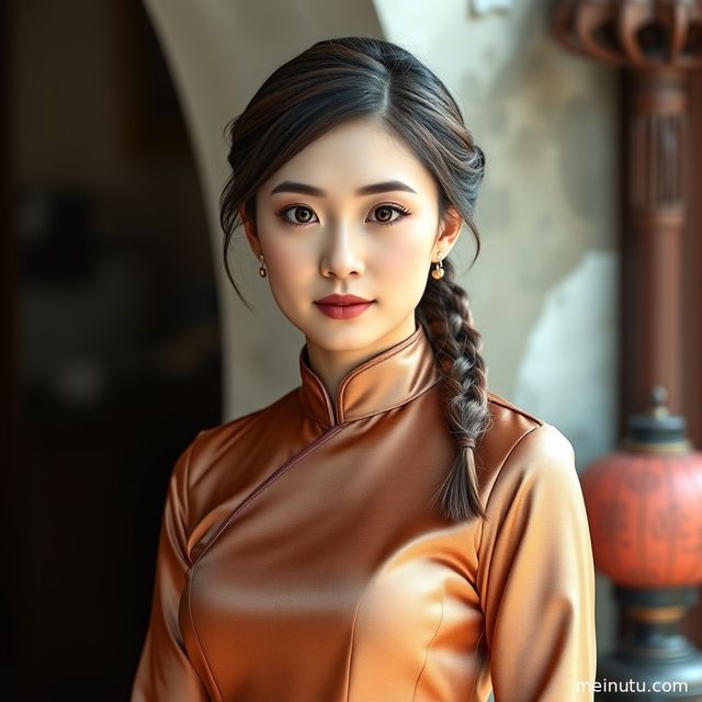 杭州丝绸旗袍写真｜窗边自然光旗袍美女图片