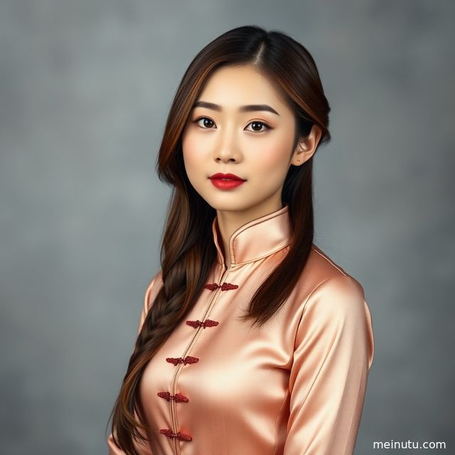 黑色旗袍寓意庭院暖光写真｜旗袍美女图片近景细节