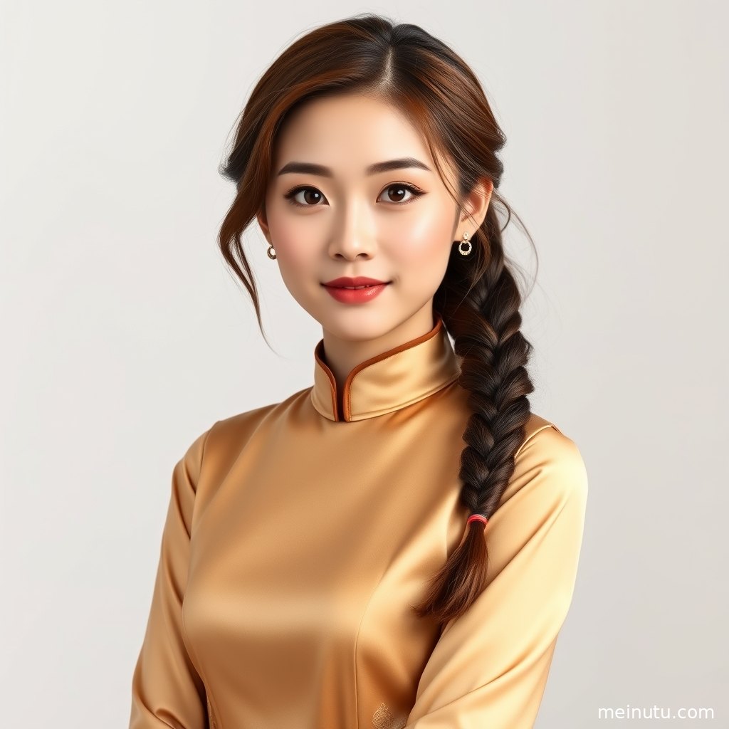 庭院石阶旁的旗袍美女图片呈现温暖光影、东方韵味与安静名媛风。