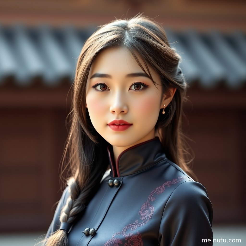 俯拍视角下的民国旗袍写真，成年女子以优雅姿态展现细腻面料与温柔光影。