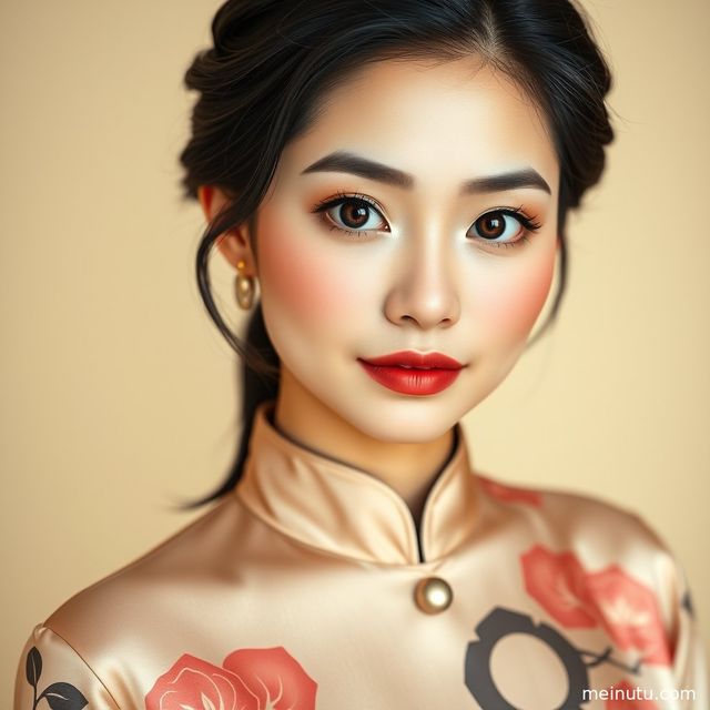 Asian成年女性民国旗袍写真｜复古走廊阴天漫射光近景图集