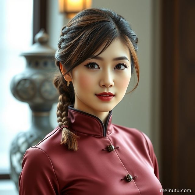 名兰世家旗袍婚宴礼服写真｜Asian Women复古走廊柔和逆光全身图集