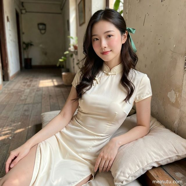 旗袍结婚礼服写真｜Asian model复古走廊电影感光影