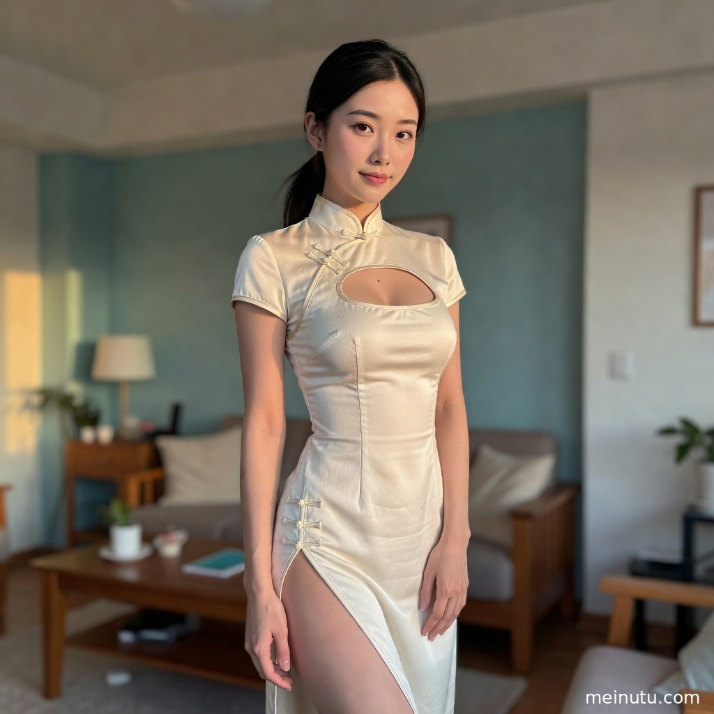 性感旗袍图集特写呈现绸缎光泽、精致妆容与东方复古氛围。