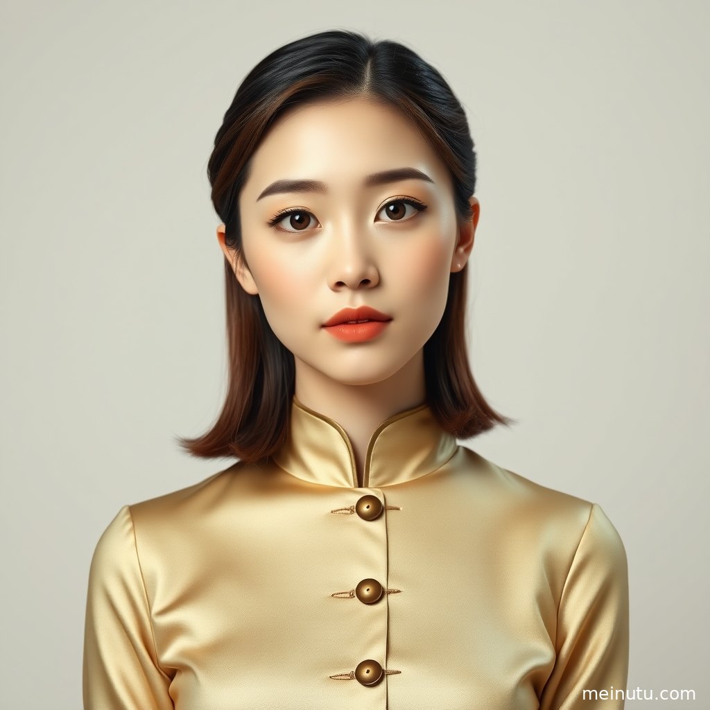 复古走廊里的旗袍美女图片，柔光从身后洒入，画面温柔而精致。