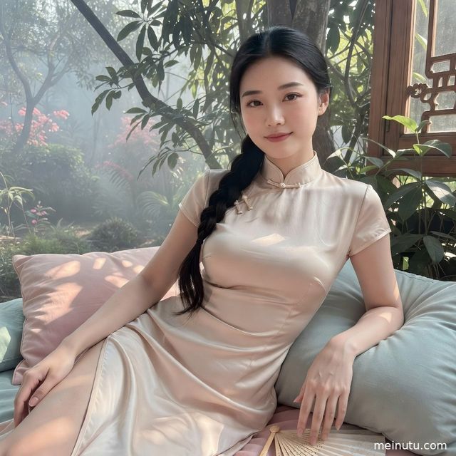 Maternity Cheongsam Dress Garden Photoshoot for Asian Women Photos