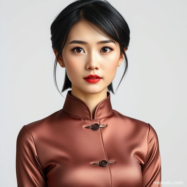 亚洲美女中国风改良旗袍连衣裙写真｜花园暖色侧光全身图集