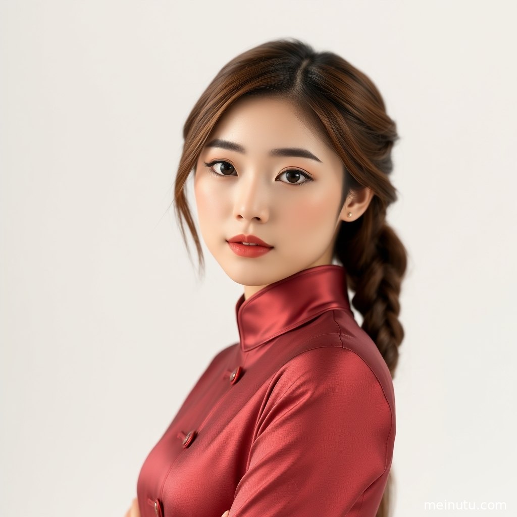高清旗袍美女图片展现侧身线条与晨光轮廓，画面具有细腻电影感。