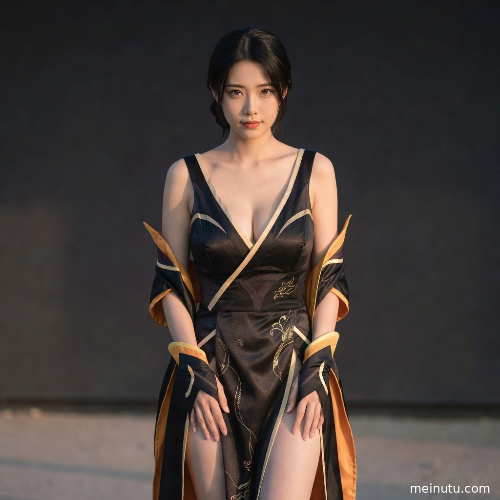 插cosplay美女在黄昏光影中回眸定格，画面兼具动漫cos氛围与人像壁纸美感。