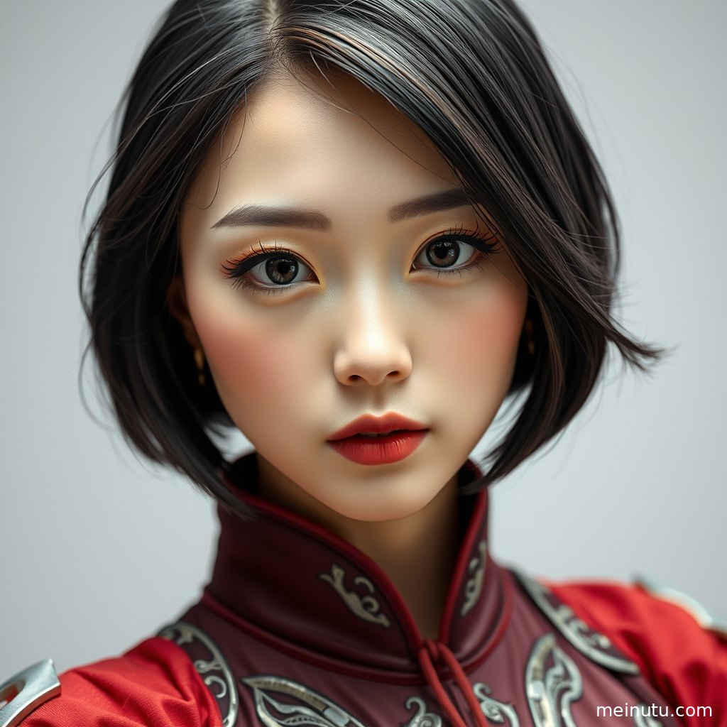 coser写真以长廊窗光为背景，展示精致服饰与优雅站姿。