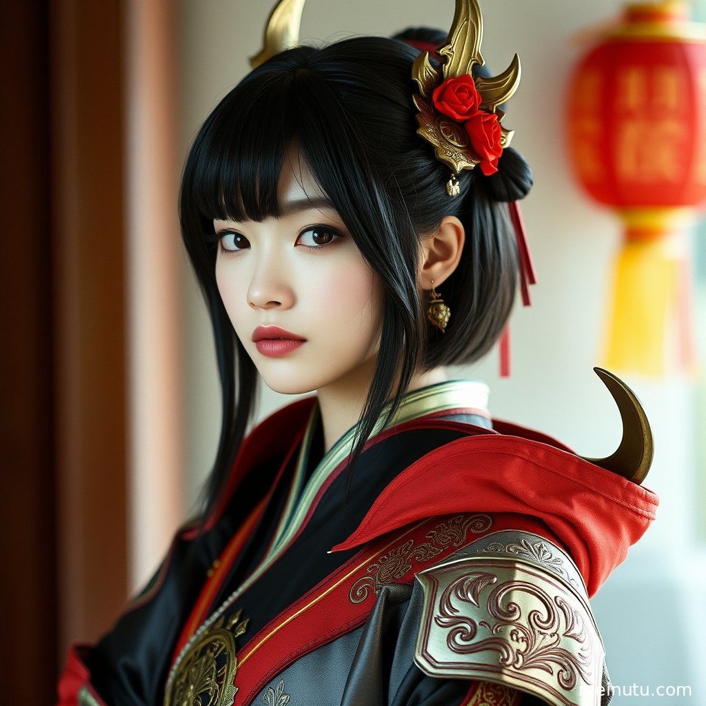 Cosplay漫展街拍，全身构图展示了Coser的精美服装与现场氛围。