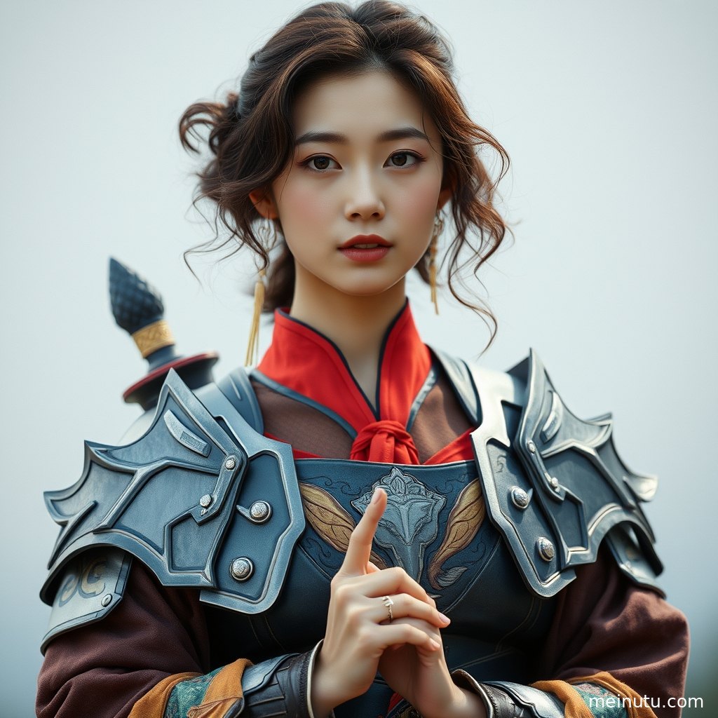 Soft dusk cosplay photoshoot with an adult woman in character styling, muted colors, and refined portrait composition.