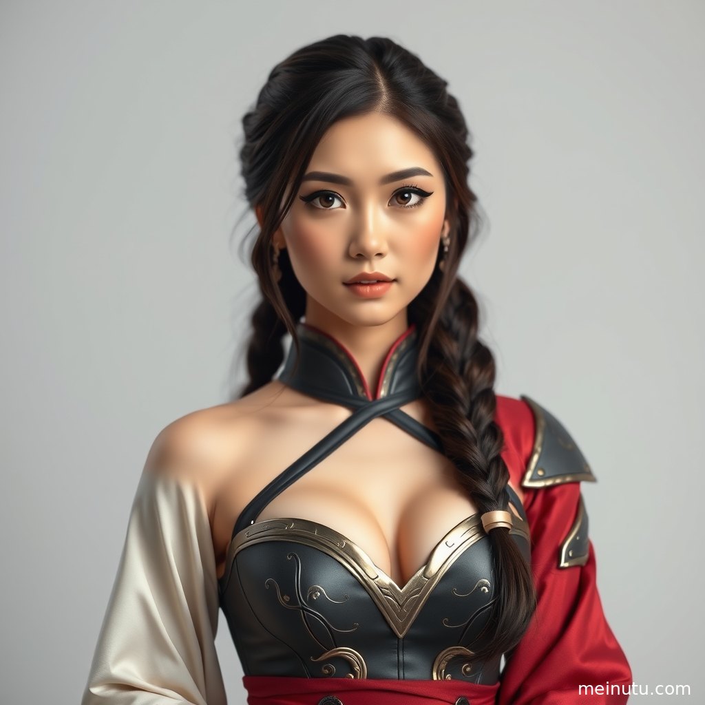 高清COS写真近景展示服装配饰、柔和光影与细腻人像质感。