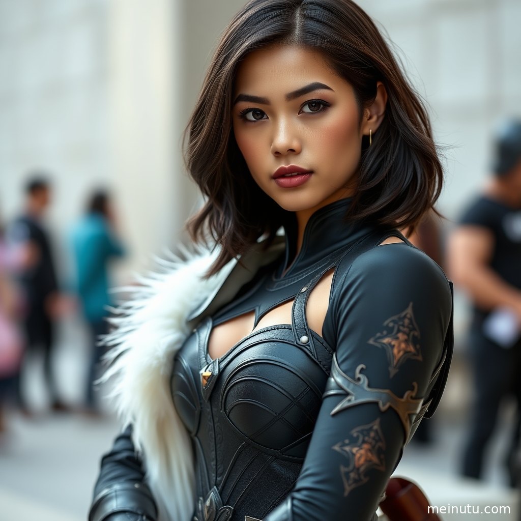 动漫cos写真特写突出年轻成年女性的清新活力，清透高光营造明亮、轻盈的视觉氛围。