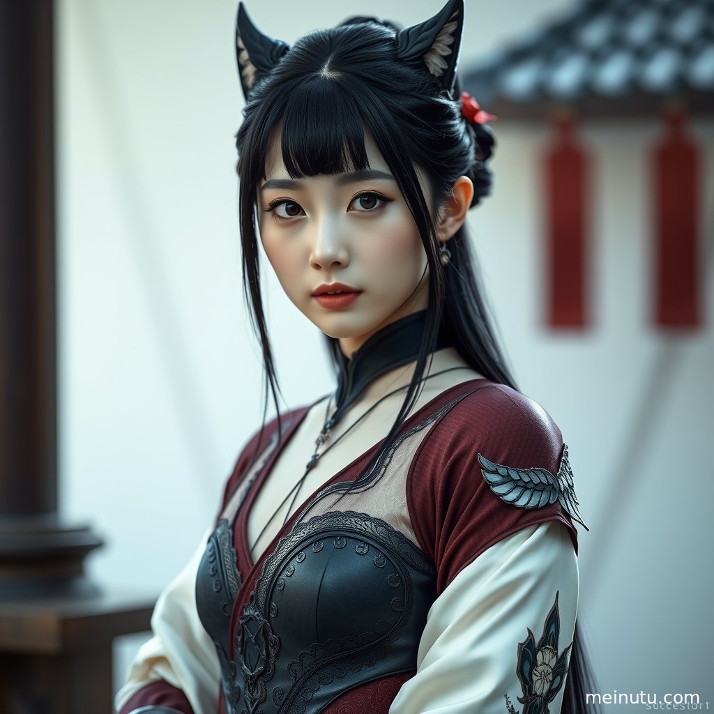 哈莉奎茵cosplay服装写真中，成年女子侧身回眸，窗帘阴影勾勒利落轮廓。