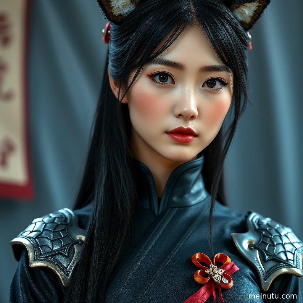 窗边电影感光影下的coser写真，红蓝妆容与角色扮演服饰呈现戏剧张力。