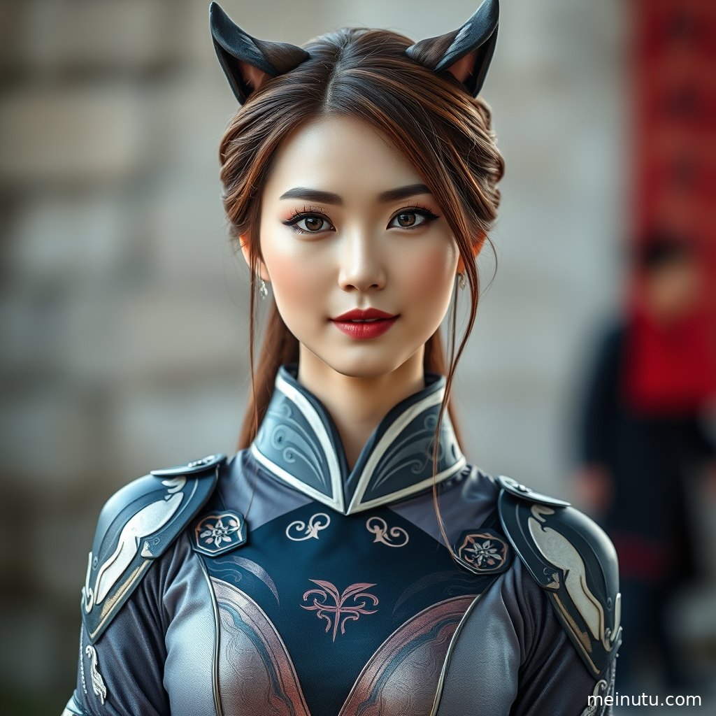 黑白无常cosplay服装写真展现年轻成年女性的冷感妆容与国风角色扮演氛围。