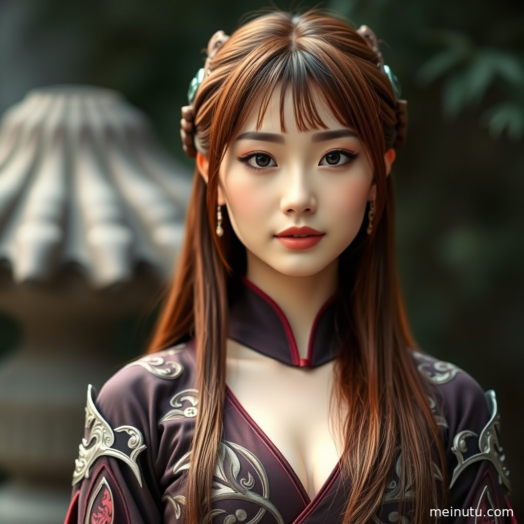 俯拍视角记录黑白无常cosplay服装图集，长袖袍摆、帽饰与街景层次分明。