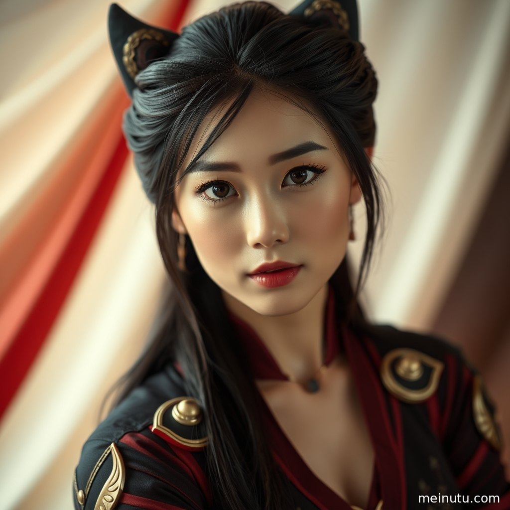 成年女性置身主题场景中，画面强调美女cosplay动漫美女 黄昏 电影感光影的柔和光线与高清画质。