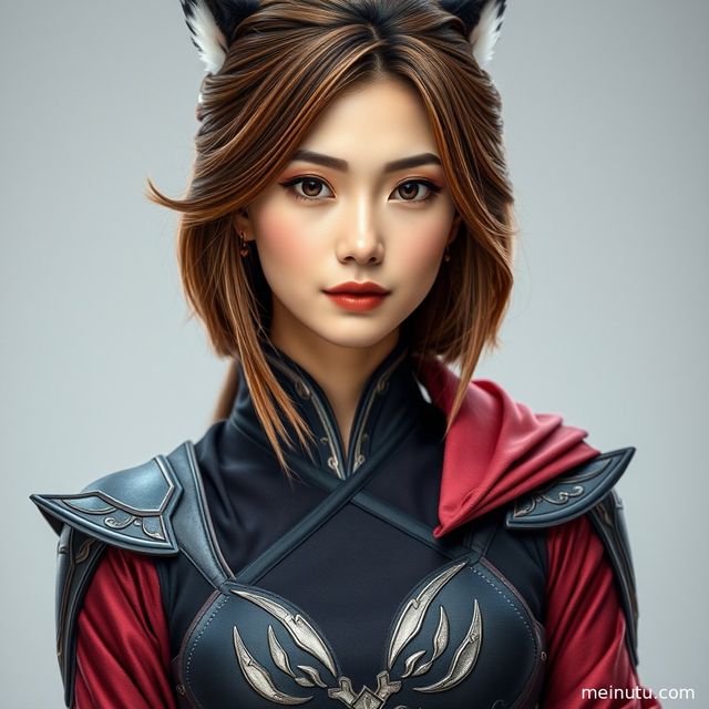 Asian cosplay美女街拍写真｜阴天漫射光下的coser写真近景细节