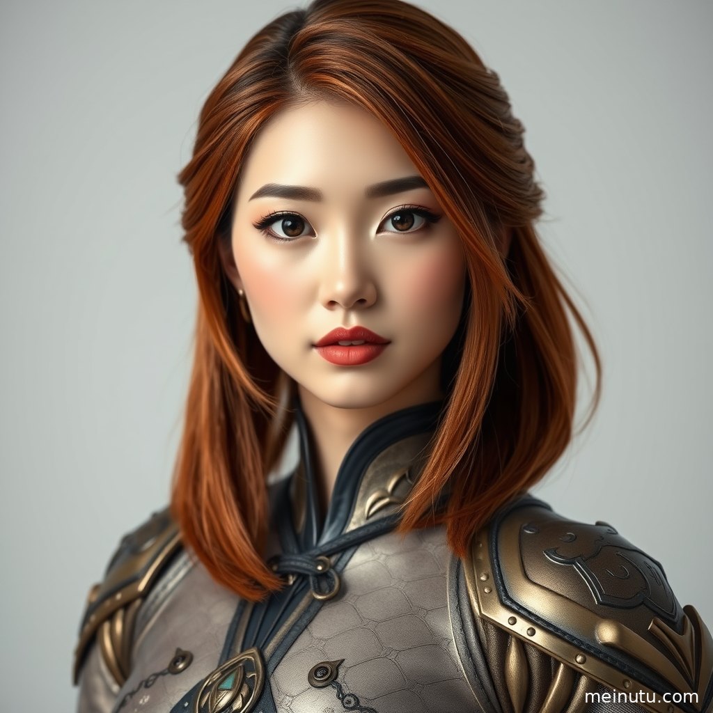 动漫cos风格美女cosplay图，近景展示发饰、领口与角色道具细节。