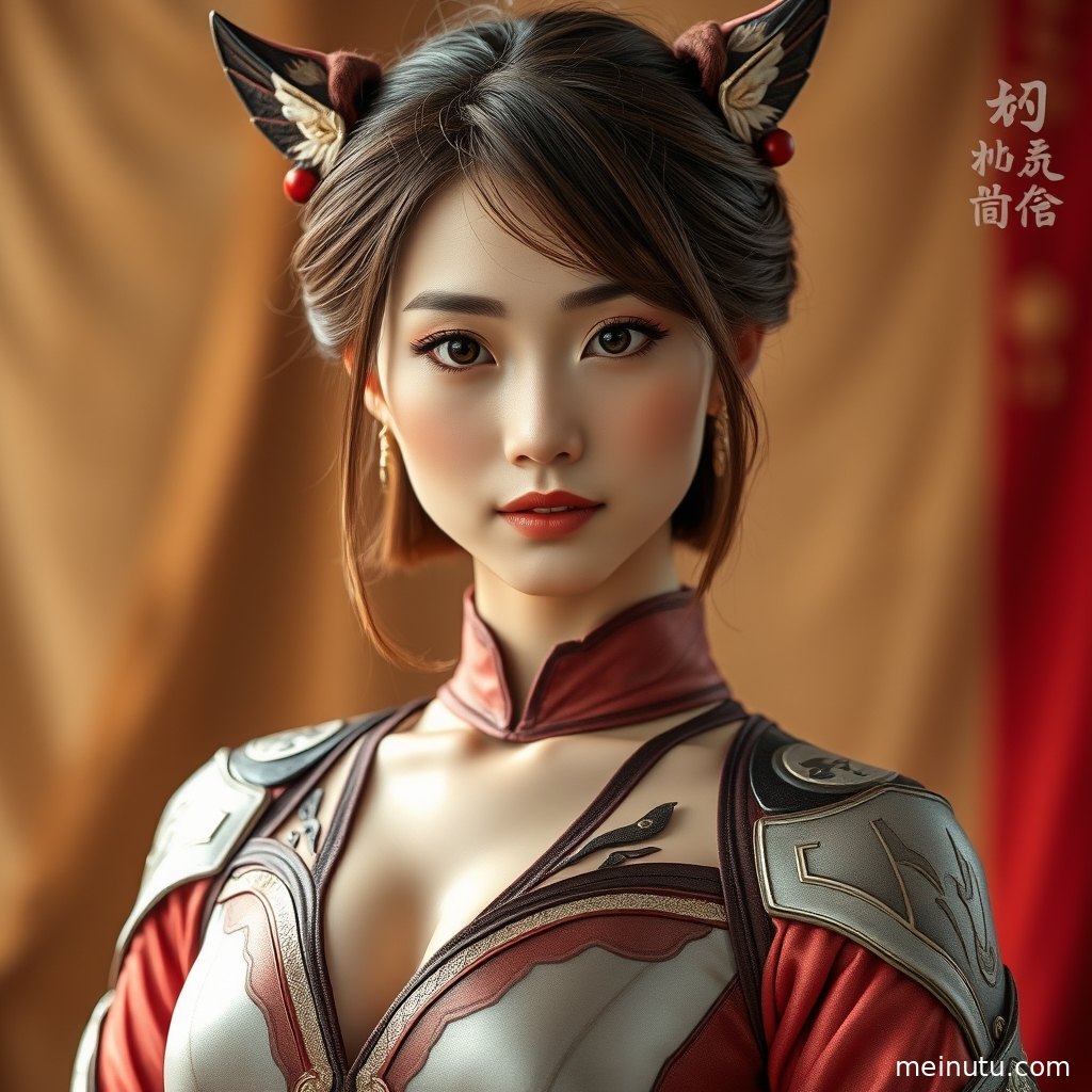 coser写真近景展现角色道具与发饰纹理，阴天漫射光营造冷静游戏氛围。