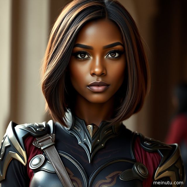 Dark-Skinned Model Fantasy Cosplay Photoshoot by Window Light