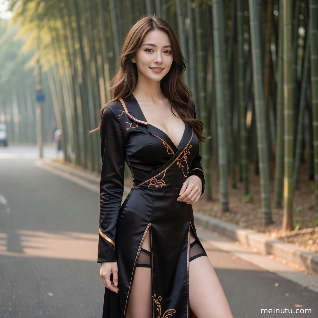 年轻成年女性穿动漫cos风服装站在上海街角，侧身姿态与光影形成写真质感。