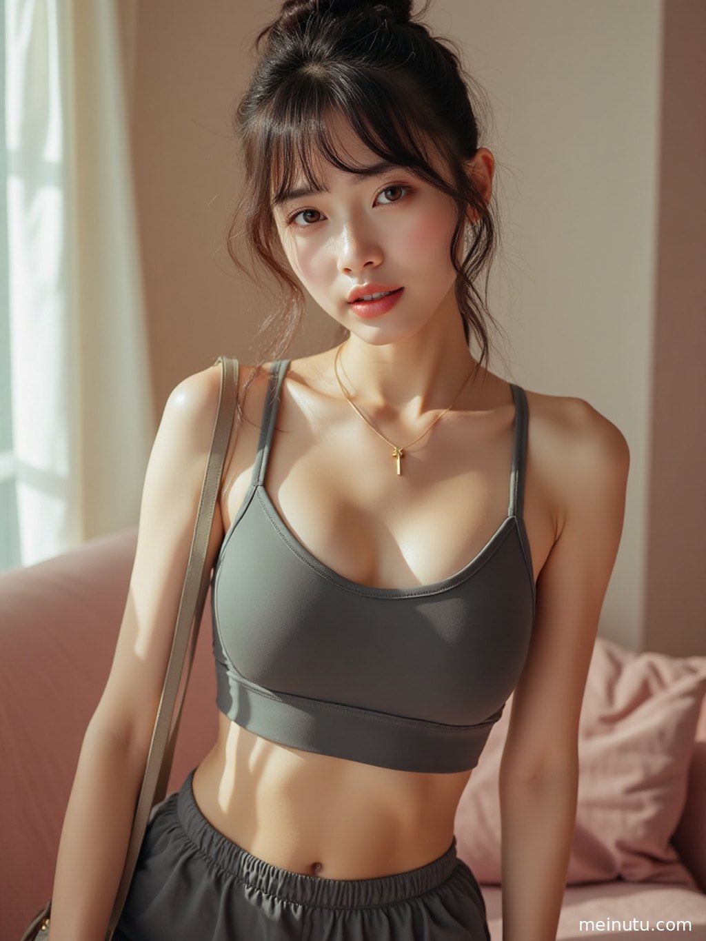 Close-up fitness model photos showing the smooth material, clean seams, and modern design of women’s yoga activewear.