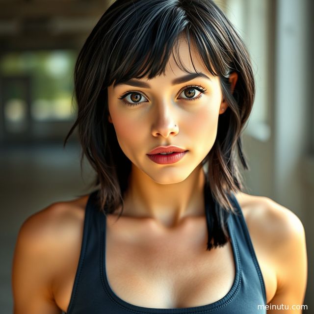 European-Style Fitness Girl Yoga Set Street Photoshoot in Soft Backlight