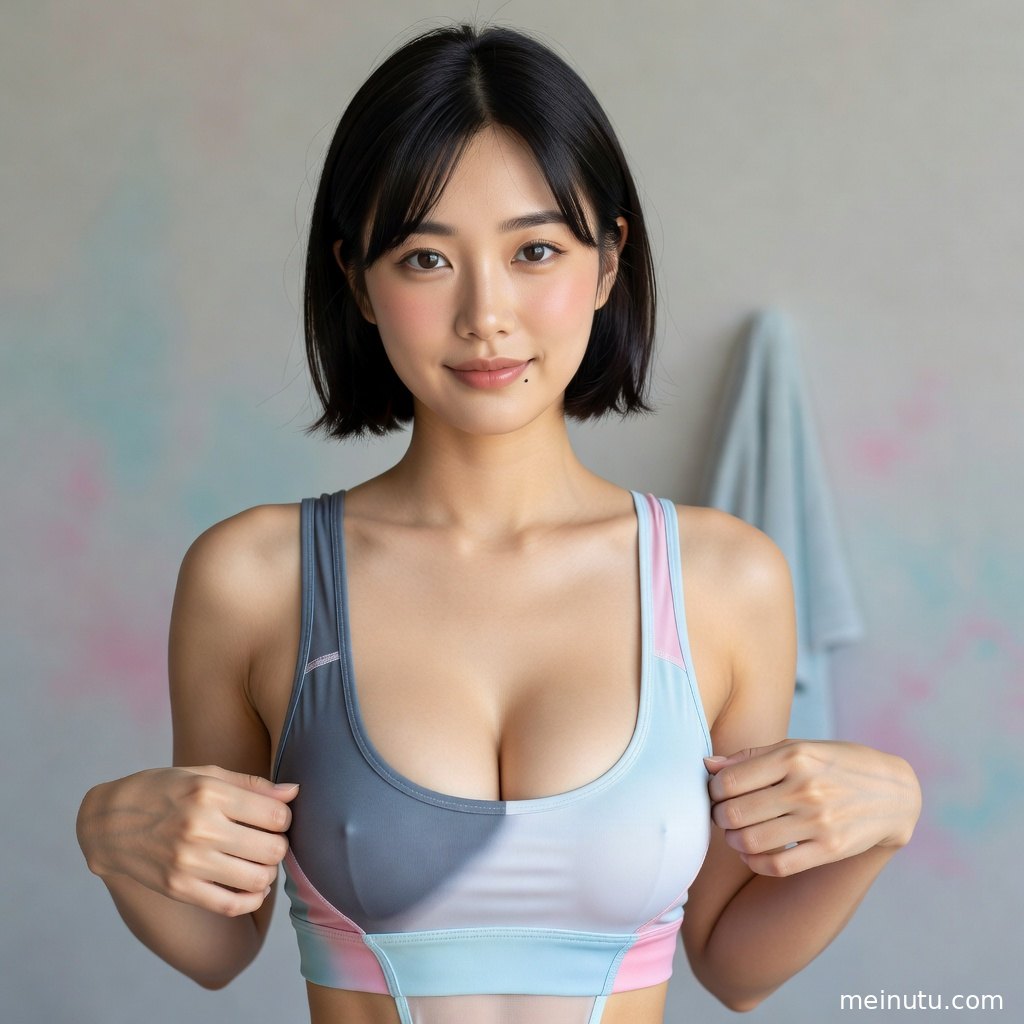 暖色侧光映照海岸背景，瑜伽美女穿贴身运动套装完成高清人像拍摄。
