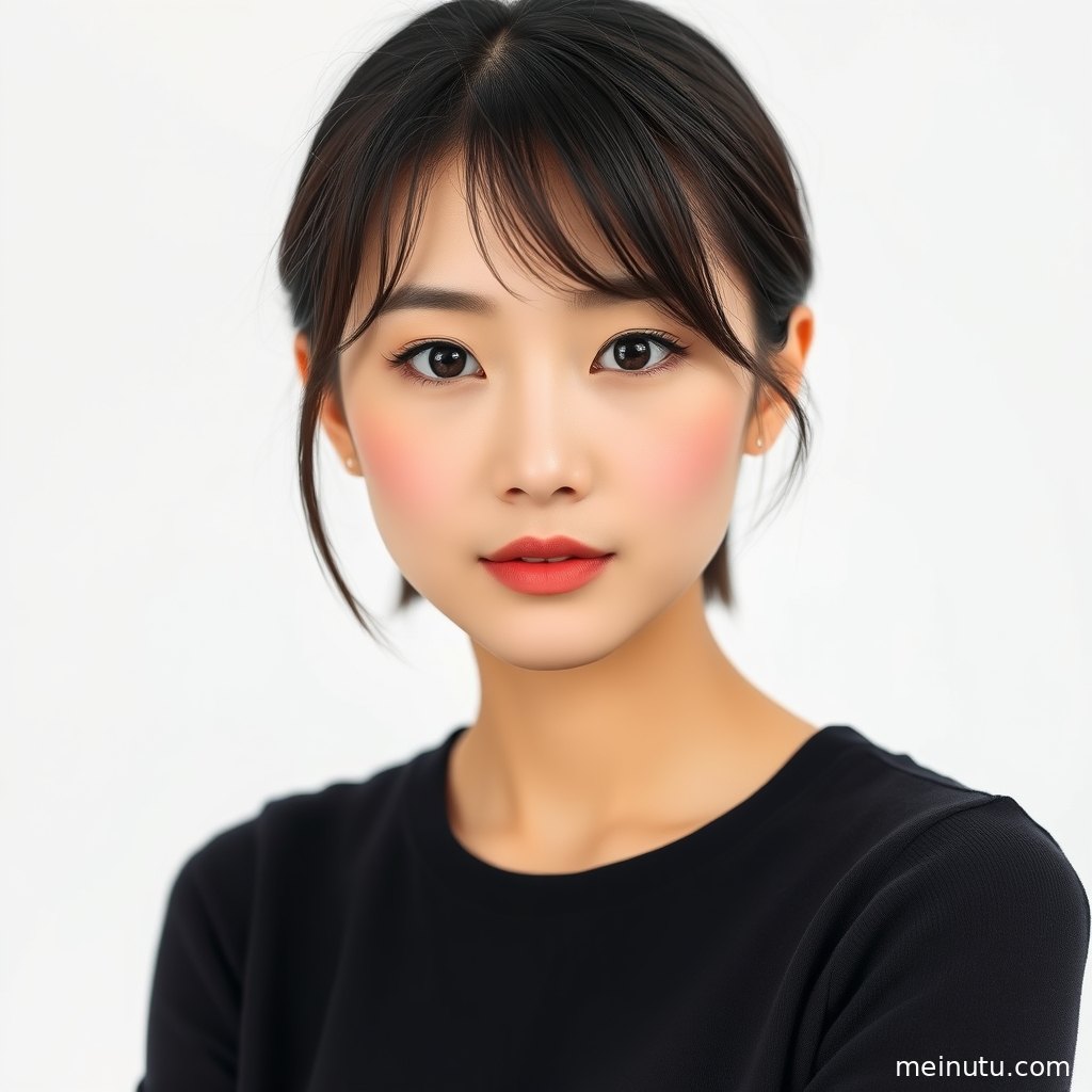 柔和逆光洒在年轻成年女性发丝与服饰上，全身构图突出清纯美女气质。
