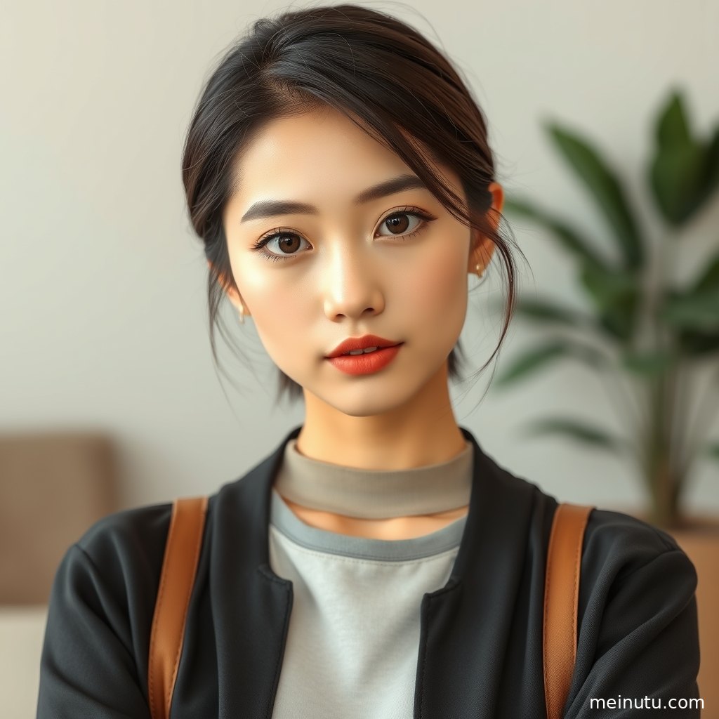 晨间室内清新写真画面，年轻成年女性轻倚窗边，高清细节展现文艺写真质感。