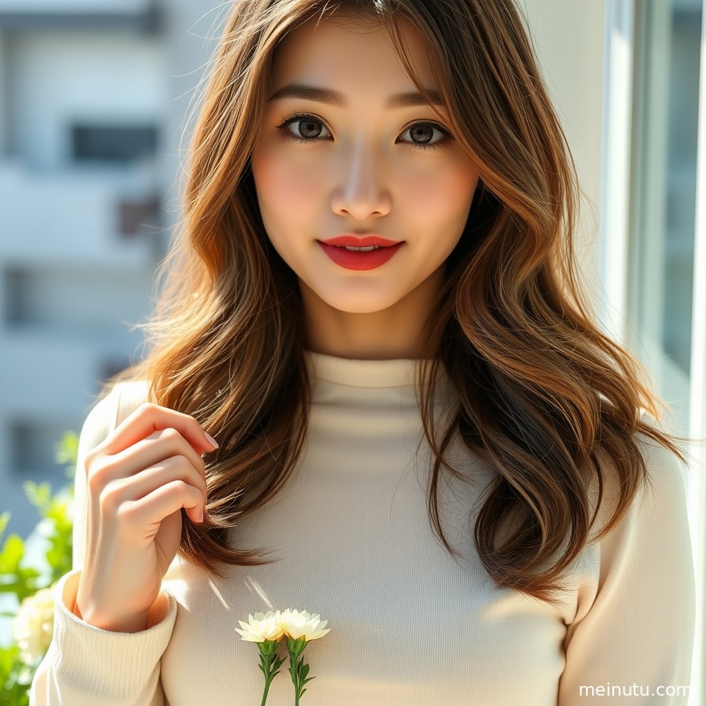 成年女性以全身构图呈现清新写真造型，画面突出服饰轮廓与整体氛围。