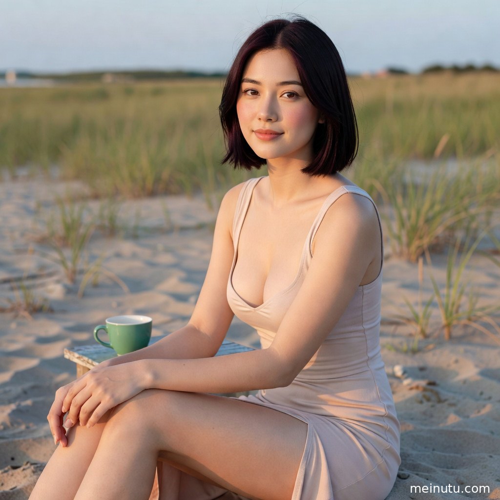 临海居家场景中的高清写真画面，突出文艺感布置与清爽氛围。