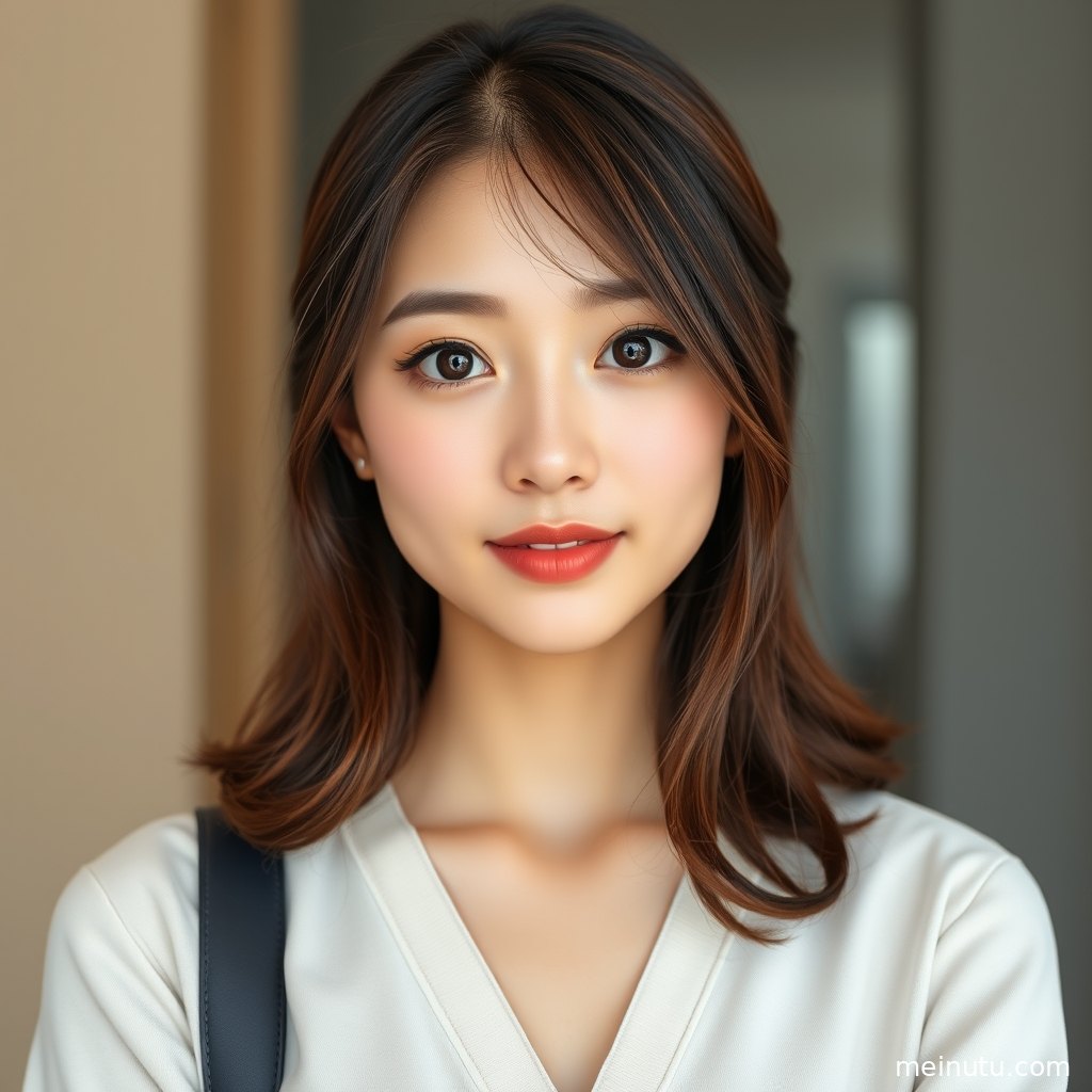 自然光映衬柔和面部轮廓，年轻成年女性街拍写真呈现日系清新质感。