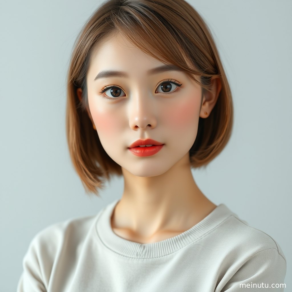 海岸步道上的美女街拍图，柔和阳光突出干净妆容与文艺氛围。