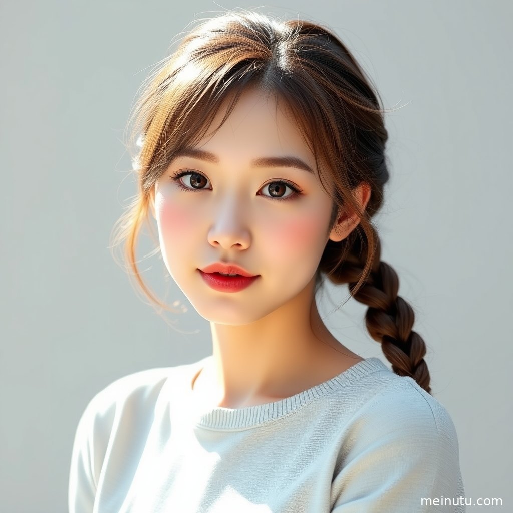 年轻成年女性模特在城市步道自然回眸，柔和逆光勾勒发丝与文艺街拍氛围。