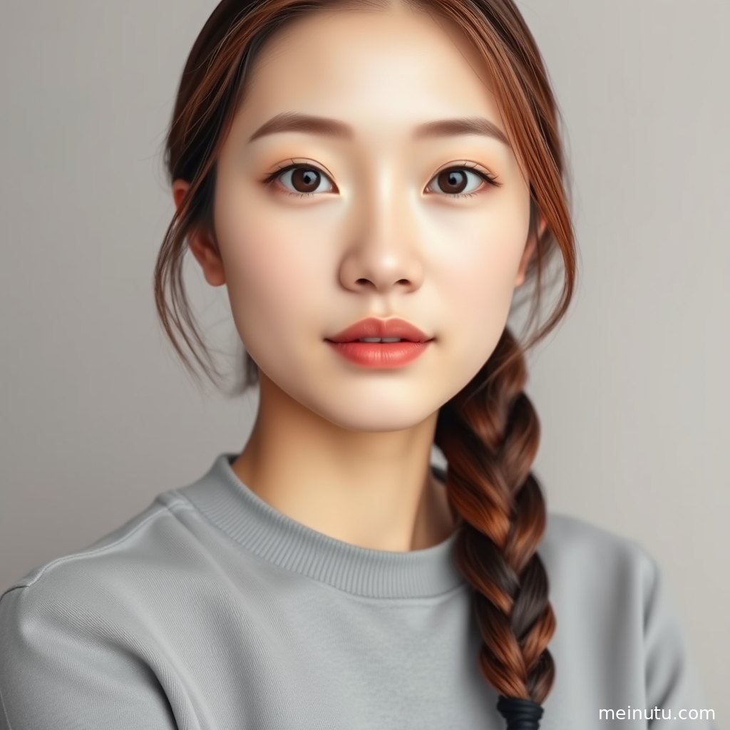 年轻成年女性模特靠近街角栏杆拍摄，柔光背景与日系清新风格营造温柔画面。