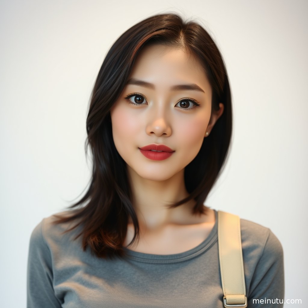 年轻成年女性置身明亮室内，自然光勾勒甜美气质与清新写真风格。