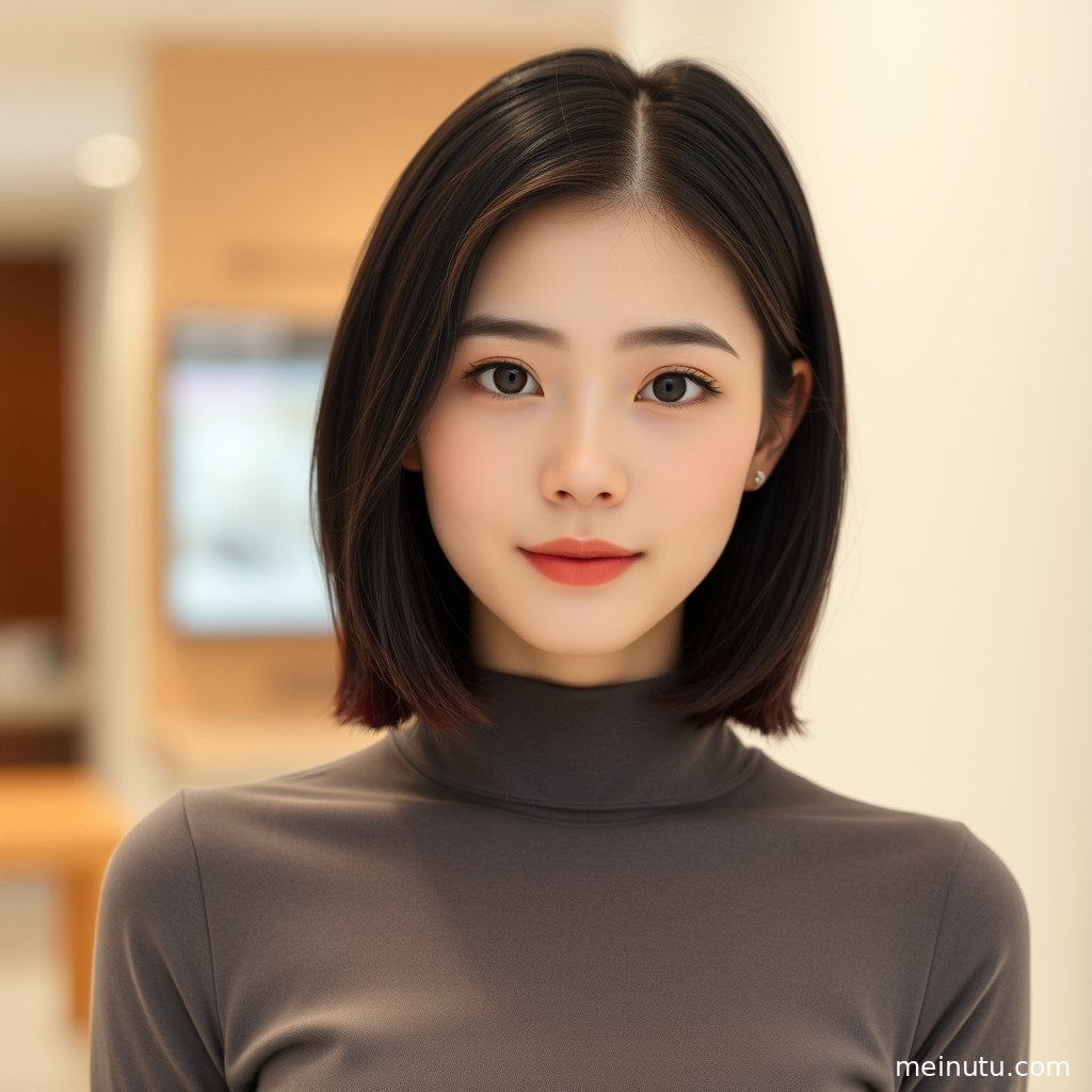 成年女子以安静姿态回望镜头，文艺写真构图呈现温柔自然的清纯美女气质。