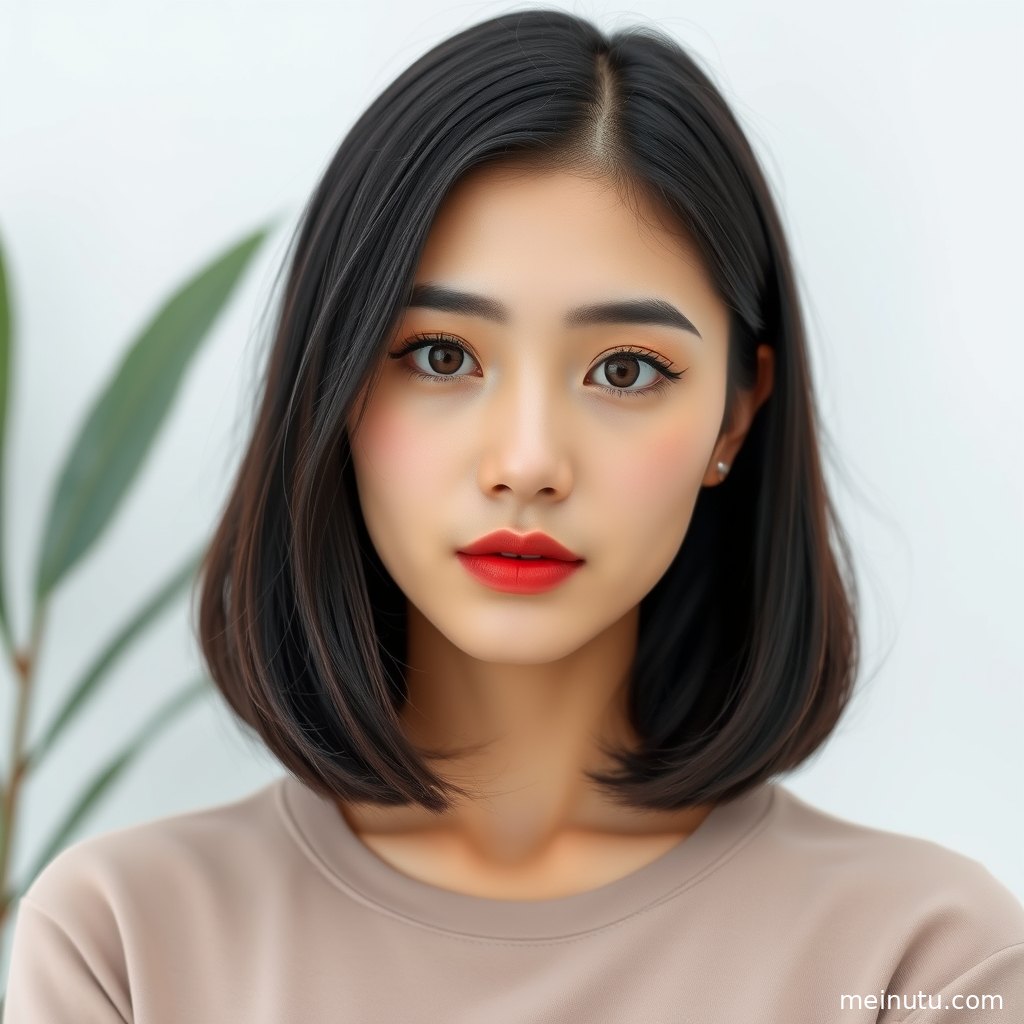 晨光洒落在年轻成年女性肩侧与脸庞，高清人像突出日系清新氛围。