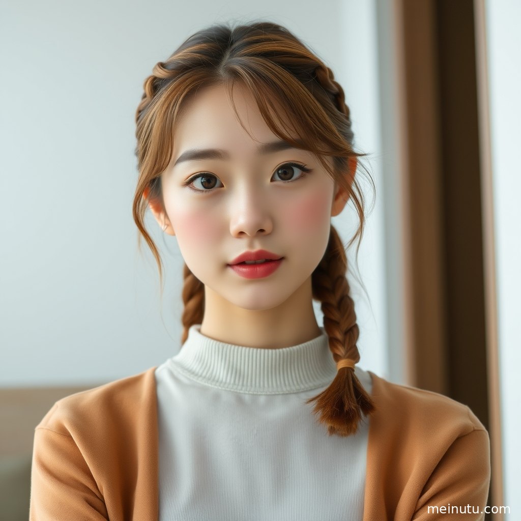 日系居家写真中，女性坐在窗边被暖色侧光勾勒出清新轮廓。