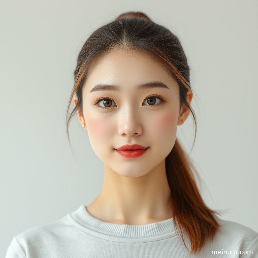 俯拍视角下女性置身林间小径，晨光洒落形成文艺写真画面。