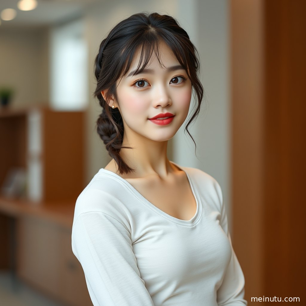 成年女子站在树影小路旁回望，暖色逆光突出文艺写真质感