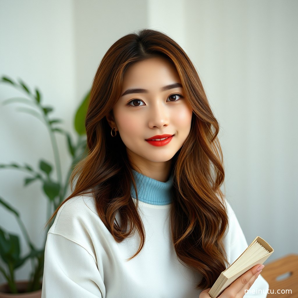 身着休闲服饰的亚洲女性在街道上，暖色侧光勾勒出迷人轮廓。