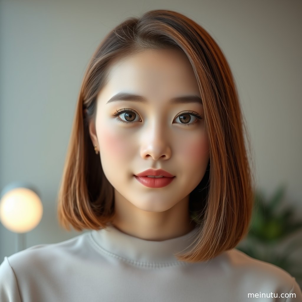 成年女性半身构图写真，浅色穿搭搭配花园背景，呈现清新写真氛围。